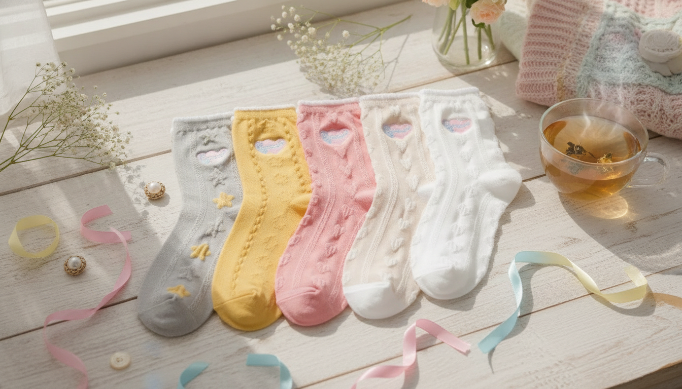 Lace Floral Lolita Stockings: Soft, Colorful & Cute